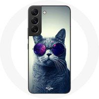 Maniacase Hoesje voor Samsung Galaxy S22 Cat bril stijl