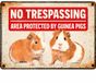 waakbord Sign Metal No Trespassing Guinea Pigs