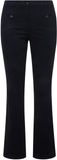 Ulla Popken Dames grote maten plus size basic stretchbroek Mony, kleurecht, licht smal toelopend 802969, Donkerblauw, 42W x 32L
