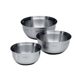 Brabantia Mengkom met Antislip Bodem, Set van 1L / 1.6L / 3L - Matt Steel/Black