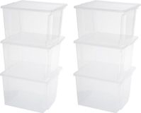 Boîtes de rangement 30L - Set de 6 - Empilable - Transparent