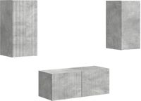 vidaXL Ensemble de meuble TV, 6 pièces, gris béton, bois traité