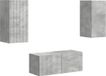 vidaXL Ensemble de meuble TV, 6 pièces, gris béton, bois traité