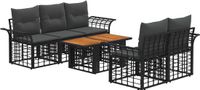 vidaXL Tuinbank Set 2 Zits Zwart Polywood