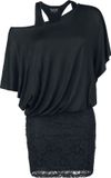 Black Premium by EMP Zwarte jurk in dubbellaagse look met kant - Dames - S