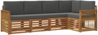 vidaXL Acacia Hout Bank Loungeset 5 Zitplekken Natuurlijk en Antraciet