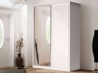 Karl Armoire 2 portes coulissantes blanc alpin avec miroir