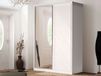 Karl Armoire 2 portes coulissantes blanc alpin avec miroir