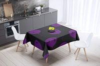 Bonamaison Tafelkleed, Anti-Mold, Sneldrogend, Waterdicht, 100% Polyester Tafellaken, Paars, zwart, 140 x 140 Cm