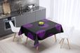 Bonamaison Tafelkleed, Anti-Mold, Sneldrogend, Waterdicht, 100% Polyester Tafellaken, Paars, zwart, 140 x 140 Cm