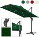 Parasol autoportante sans marque pour terrasse de jardin, Ø3m, parasol avec protection UV 50+, rotation 360°, inclinaison réglable, manivelle pour ouvrir et fermer, avec LED, Vert