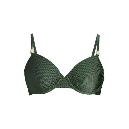 BEACHWAVE Voorgevormde Beugel Bikinitop Textuur Groen
