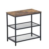 FurnitureR 3-laags keukenrek, bureau-opberg-organizer, staand kruidenrek voor werkblad, keuken, woonkamer, badkamer, industrieel design, vintage bruin