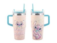 H&H Mug termico Stitch & Angel Disney in acciaio inox decorato capacit 0.6 L