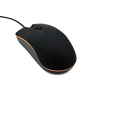 Guiheng Bedrade USB-muis voor computers en laptops, voor rechts of linkshandig gebruik, zwart