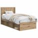 vidaXL Bedframe met opbergruimte en hoofdbord Artisanaal eiken