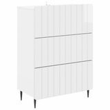 vidaXL Ladekast 66 x 34,5 x 92 cm Bewerkt hout Hoogglans Wit