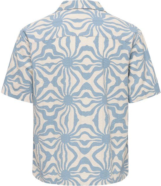 ONLY & SONS Resort overhemd Dusty Blue Katoen XXL
