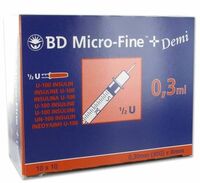 Wegwerpspuit 0,3 ml BD Naald 30G Insuline 324826/320837 - 100 stuks