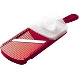 Kyocera CSN-152-NRD universele schaaf met keramisch lemmet, dubbelzijdig geslepen inclusief vingerbescherming, keukenschaaf, 27,7 x 9,2 x 1,6 cm, rood