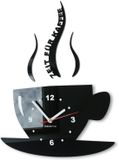 FLEXISTYLE Moderne Keuken Wandklok, 3D Romeins Cijfer, Wandklok Decoratie (Zwart), 32 x 19 cm