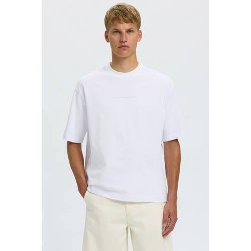 Selected Selected relaxed fit T-shirt met backprint - wit