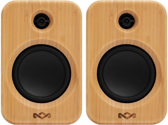 House of Marley Get Together Duo 2 Bluetooth Boekenplank Speakers - Draadloze Speaker - Hifi speakers - Stereo Set - Home Audio - FSC Bamboo Hout - Versie 2