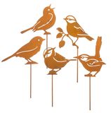 Tuindecoratie Oiseaux Cortenstalen Métal Figurines Rouille Rétro Aspect Extérieur Décoration Ensemble 30 Pièces Motif Animal Brun