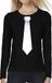 Bellatio Decorations Shoppartners Bv Stropdas wit long sleeve t-shirt zwart voor dames