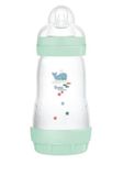 MAM Easy Start Anti-koliek flesje voor baby's van 2-4 maanden, 260 ml met zuiger, stroomsnelheid 2 voor 2+ maanden, van SkinSoft siliconen, biologisch circulair, groen
