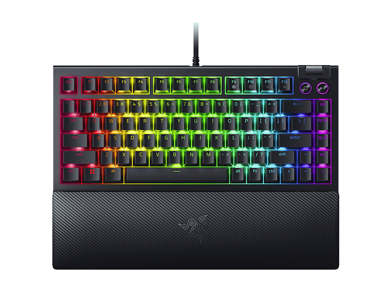 Razer Blackwidow V4 75% Hot-swappable Mechanical Gaming Keyboard - Us Qwerty Layout Bedraad Gamingtoetsenbord Zwart