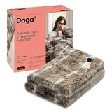 DAGA Elektrische verwarmingsdeken voor bank, relax, zacht, luxe, intellisense-verwarmingstechnologie, zachte stof met haar- en fluwelen effect, 6 temperatuurniveaus, 160 x 120 cm