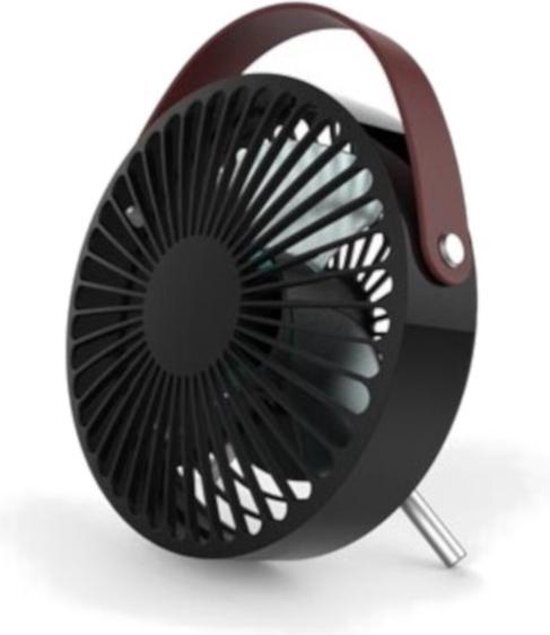 Excellent Design Ventilator Zwart met leder touch USB aansluiting