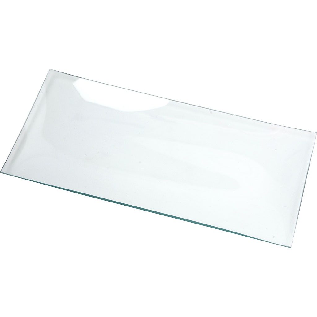Creativ Company 55963 - Bord - Rechthoek - Glas - Transparant - 27 cm x 13 cm - 12 stuks