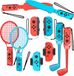 Hurtel Nintendo Switch Sport 10-in-1 Familien-Zubehörset Rot und Blau