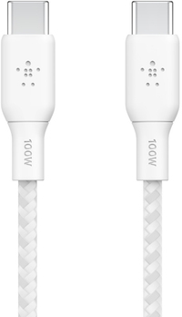 Belkin Boost Charge Braided USB-C naar USB-C Kabel - 2m - Wit