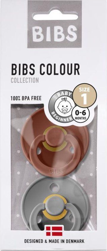 BIBS Colour Fopspeen - Rust/Smoke - 0-6 Maanden - 2 Stuks