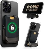 SUPCASE UB Mag Vault Wallet Stand | Magnetische Kaarthouder / Pasjeshouder | Compatibel met MagSafe | Portemonnee voor 6 Pasjes | Portemonnee | Standaard | Carbon Zwart
