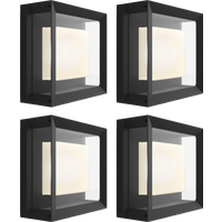 Philips Hue Econic Wall Lamp White and Color Black Modern 4-pack