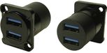 Cliff CP30088 USB3.0 A-A FT NOIR MÉTAL CSK Adaptateur
