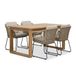 BUITEN living Corfu/Tulum Sahara Dust dining tuinset | 4 personen | teakhout + touw | 150cm