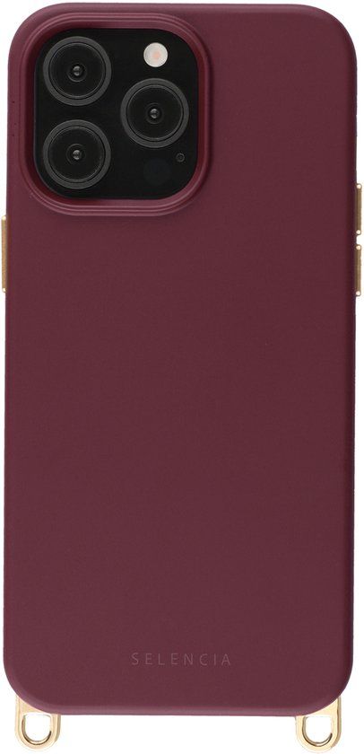 Selencia Rivièra MagSafe Backcover met afneembare haakjes voor de Apple iPhone 13 Pro - Bold Burgundy