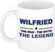 Bellatio Decorations Naam cadeau Wilfried - The man, The myth the legend koffie mok / beker 300 ml - Donkerblauw