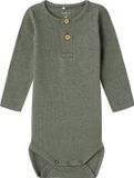 Romper à manches longues Rib Dusty Olive uni 86
