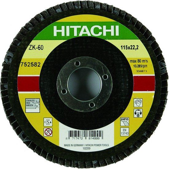 HiKOKI Hitachi Lamellenschijf diameter 125mm K60