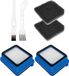 Allecto Plus Accessoires pour aspirateur set avec filtre en coton et brosse de nettoyage pour joints | Brosse tête d'oie et éponge filtrante pour aspirateur - Pièces de rechange - Filtre à batterie - Filtre aspirateur (2 sets)