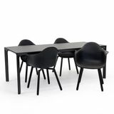 Lesliliving Tuinstoel Montreux zwart/zwart met Carcassone 200 x 90 cm
