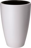 Form Plastic Plantenpot/bloempot Gobi - kunststof - wit - D30 x H48 cm - met binnenpot - rond