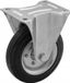 Rader Stalen en Rubberen Wielset - Vaste Transportwiel - 75mm - Zwart