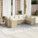 Maison Exclusive - Ensemble de meubles de jardin 9 pièces avec canapé et coussins, beige, en polyrotin
